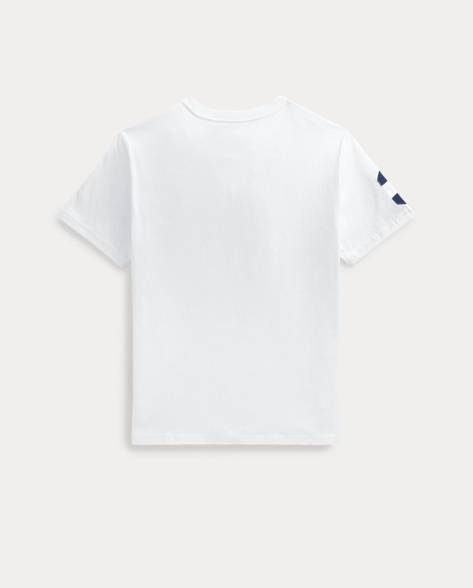 T-shirt de Malha de Algodão com Big Pony Polo Ralph Lauren Branco-5