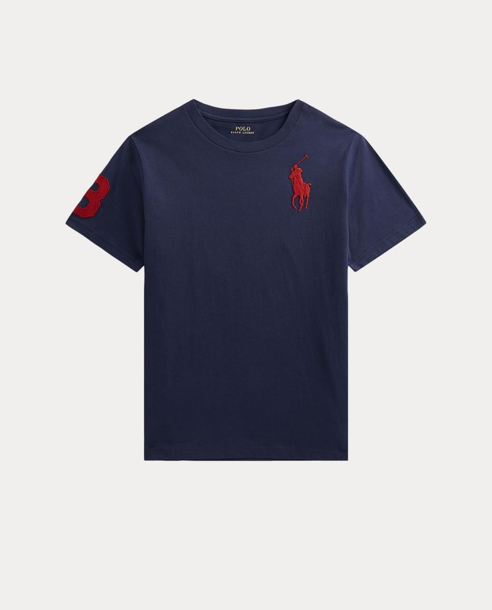 T-shirt de Malha de Algodão com Big Pony Polo Ralph Lauren Azul-marinho-4