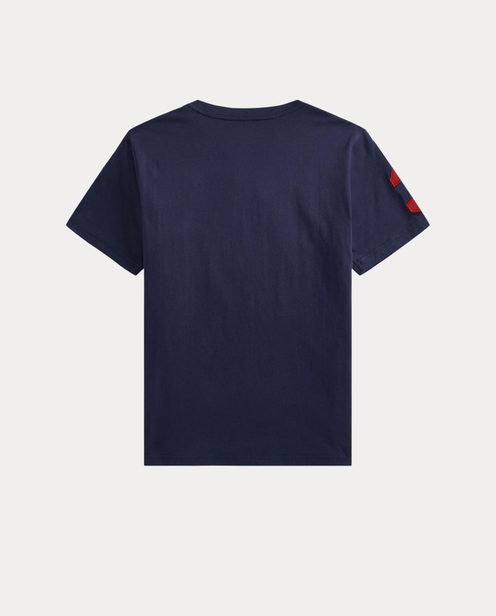 T-shirt de Malha de Algodão com Big Pony Polo Ralph Lauren Azul-marinho-5