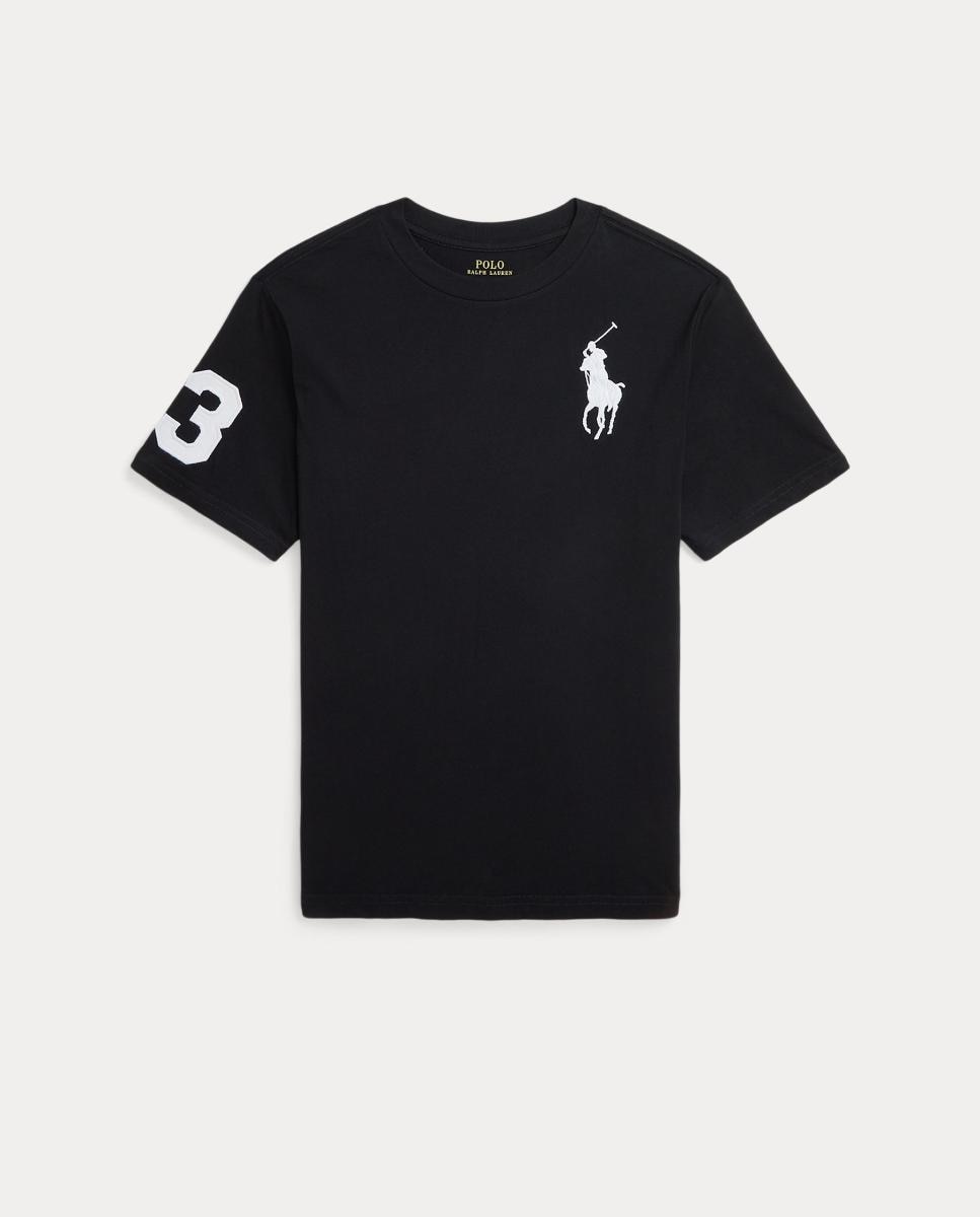 T-shirt de Malha de Algodão com Big Pony Preto-4