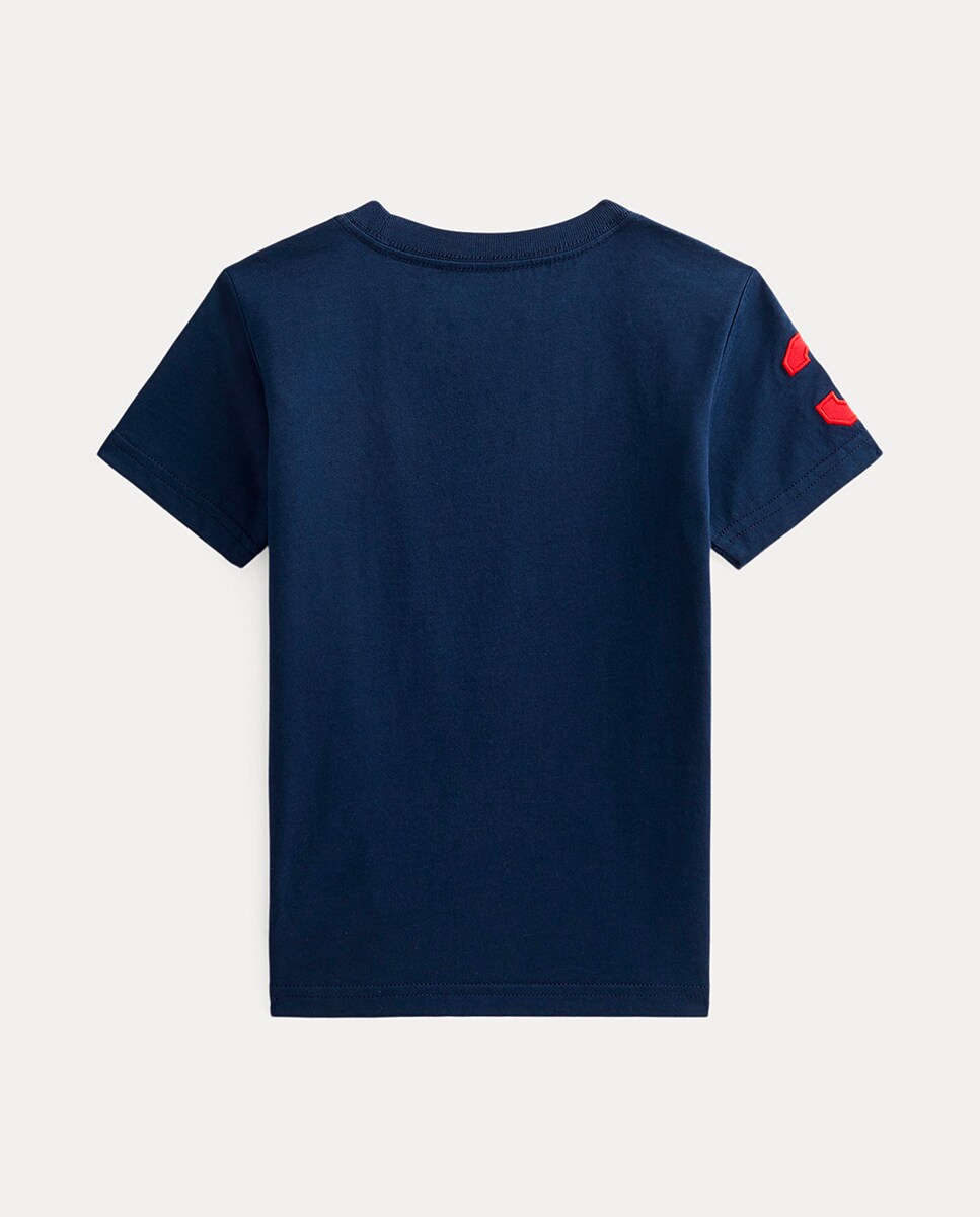 T-shirt de Algodão com Big Pony Azul-marinho-2