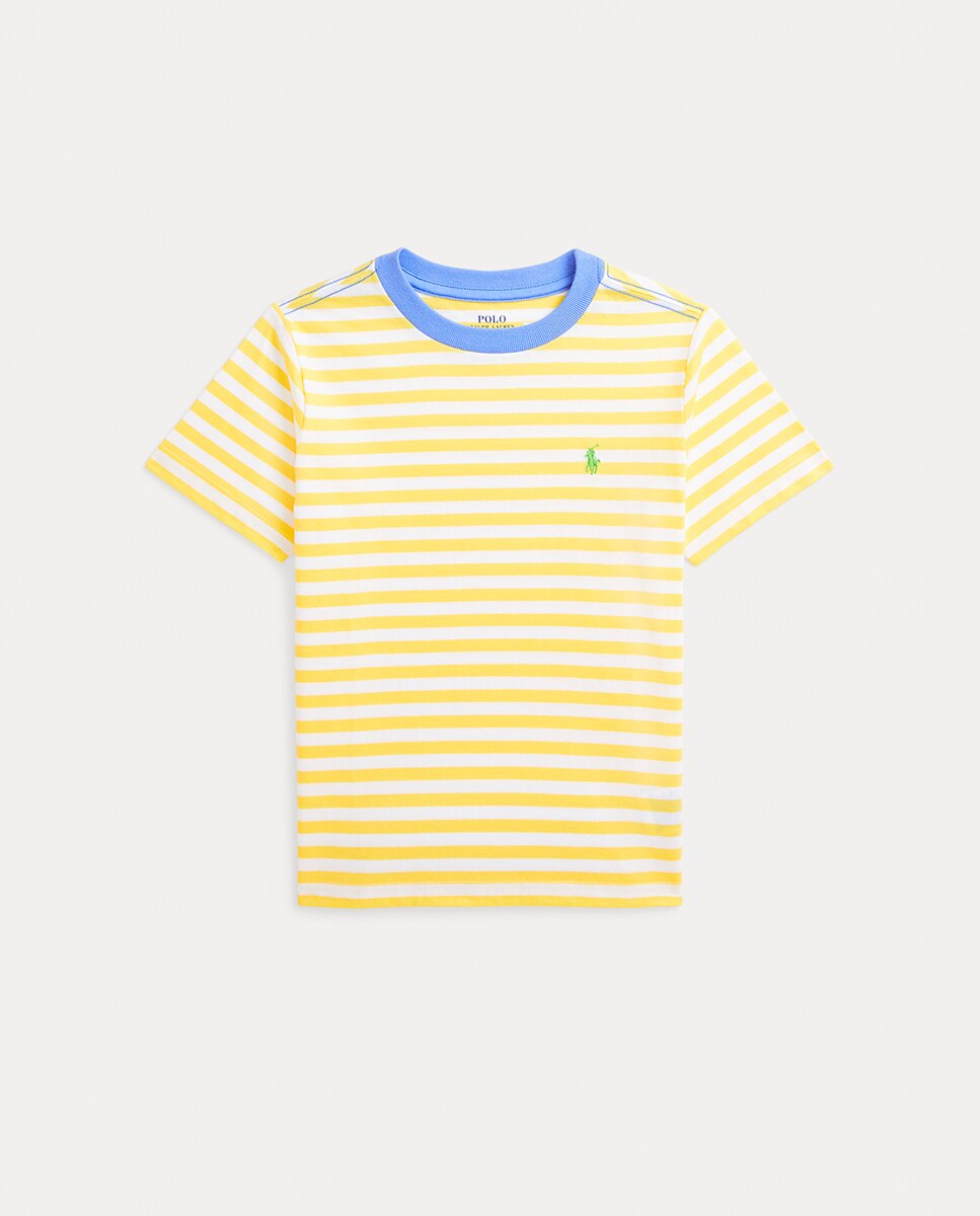 T-shirt Unissexo em Algodão com Cavalo Bordado Amarelo-1