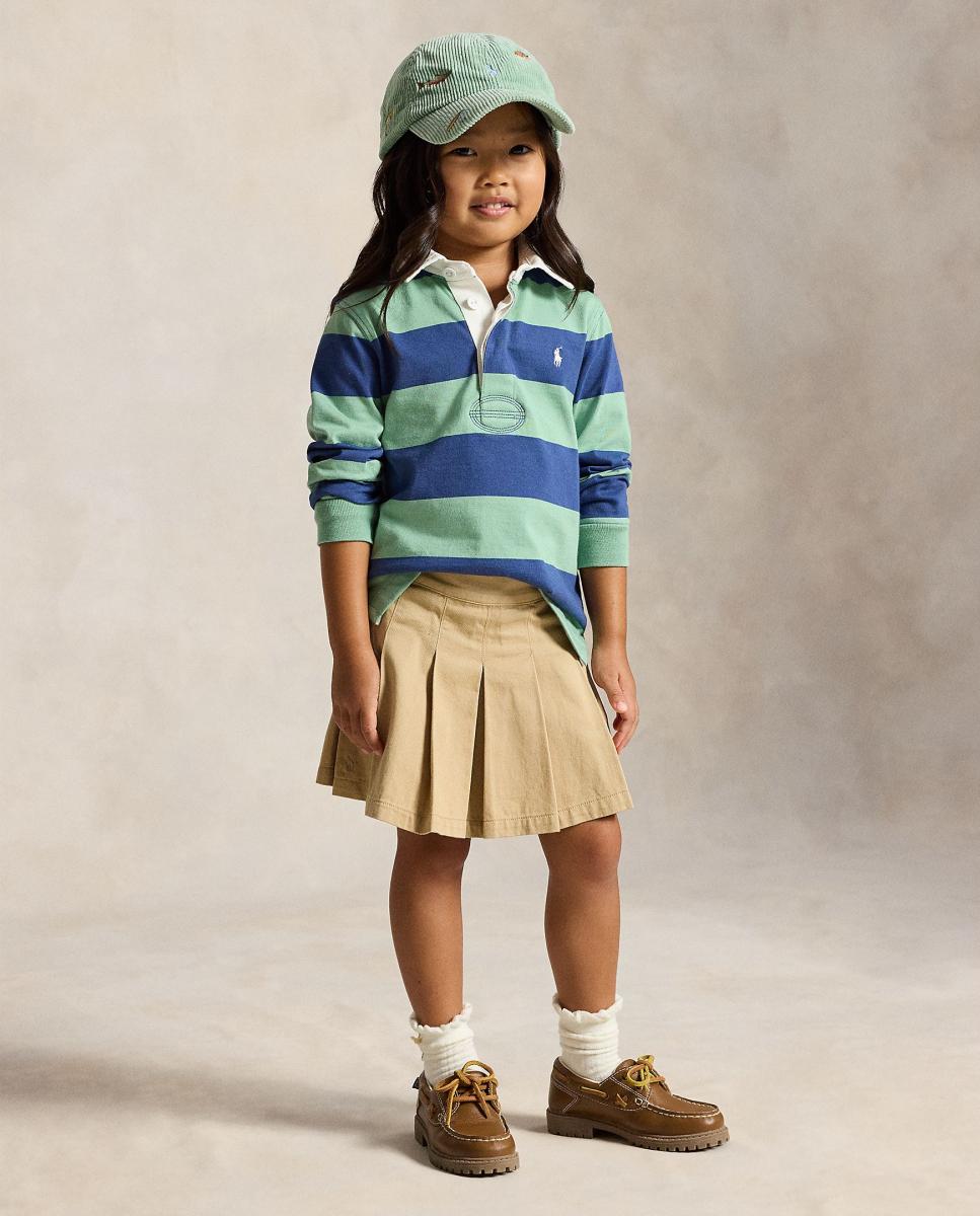 Polo de Râguebi às Riscas de Algodão Multicolor-6