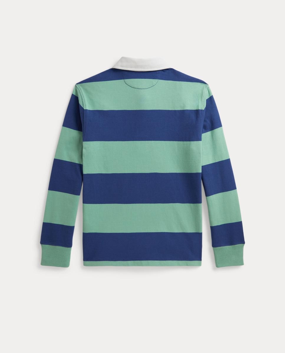 Polo de Râguebi às Riscas de Algodão Multicolor-5