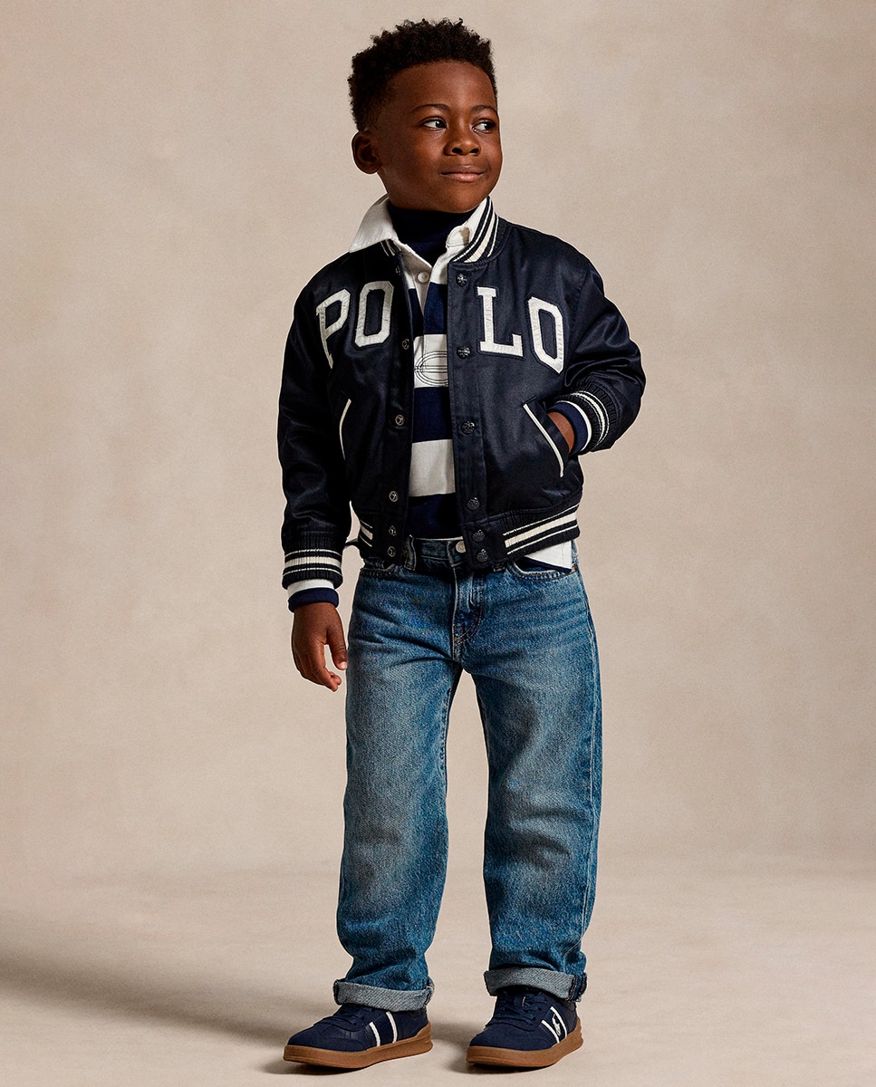 Polo de Râguebi às Riscas de Algodão Multicolor-4