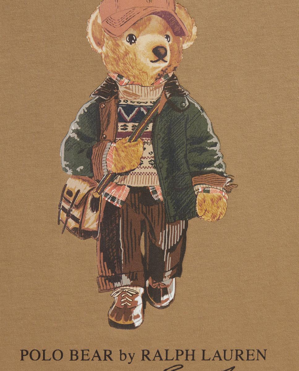 T-shirt Unissexo de Algodão com Polo Bear Polo Ralph Lauren Camel-3