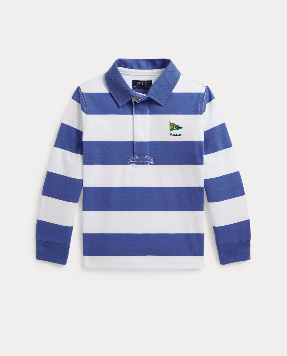 T-shirt de Rugby de Algodão Polo Ralph Lauren Azul/Branco-4