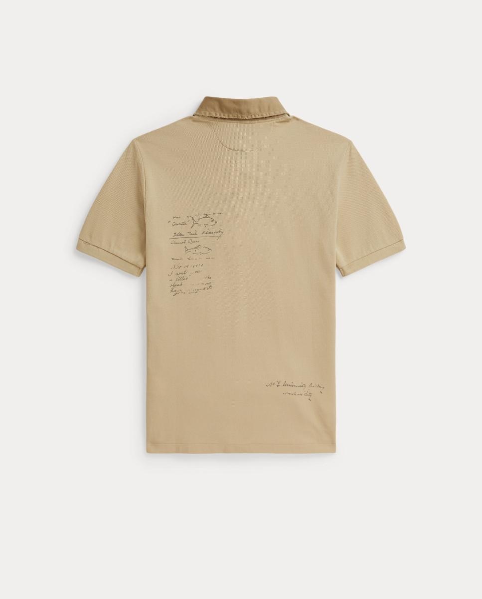 Polo Piqué com Estampado Bege-2