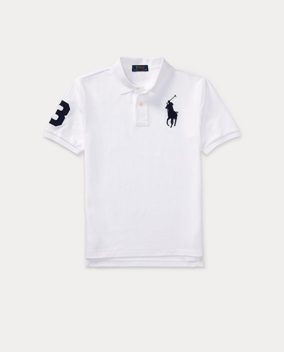 Polo Piqué de Algodão com Big Pony Branco-5