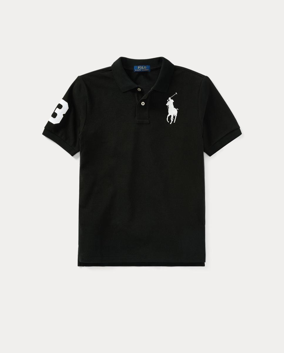 Polo Piqué de Algodão com Big Pony Preto-4