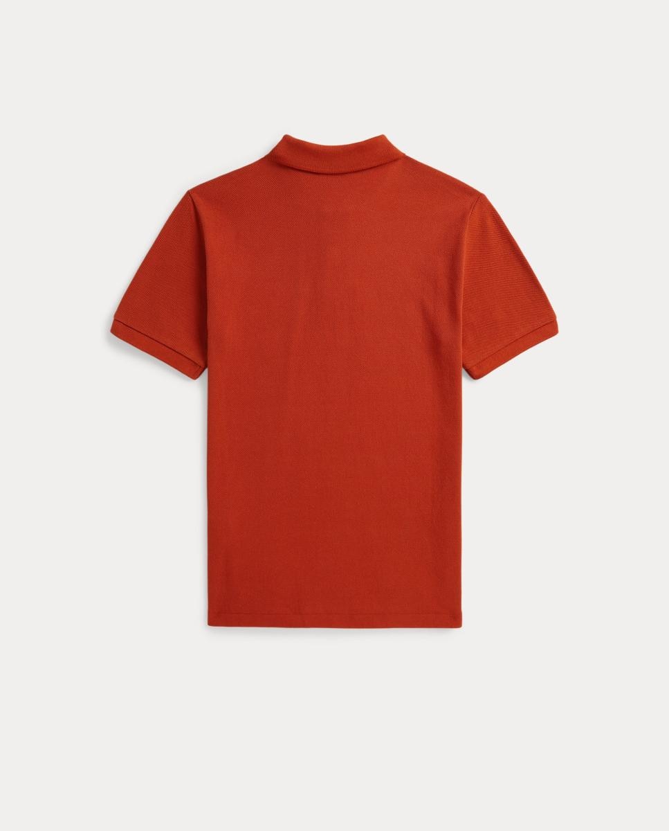 Polo Piqué de Algodão com Cavalo Bordado Laranja-2