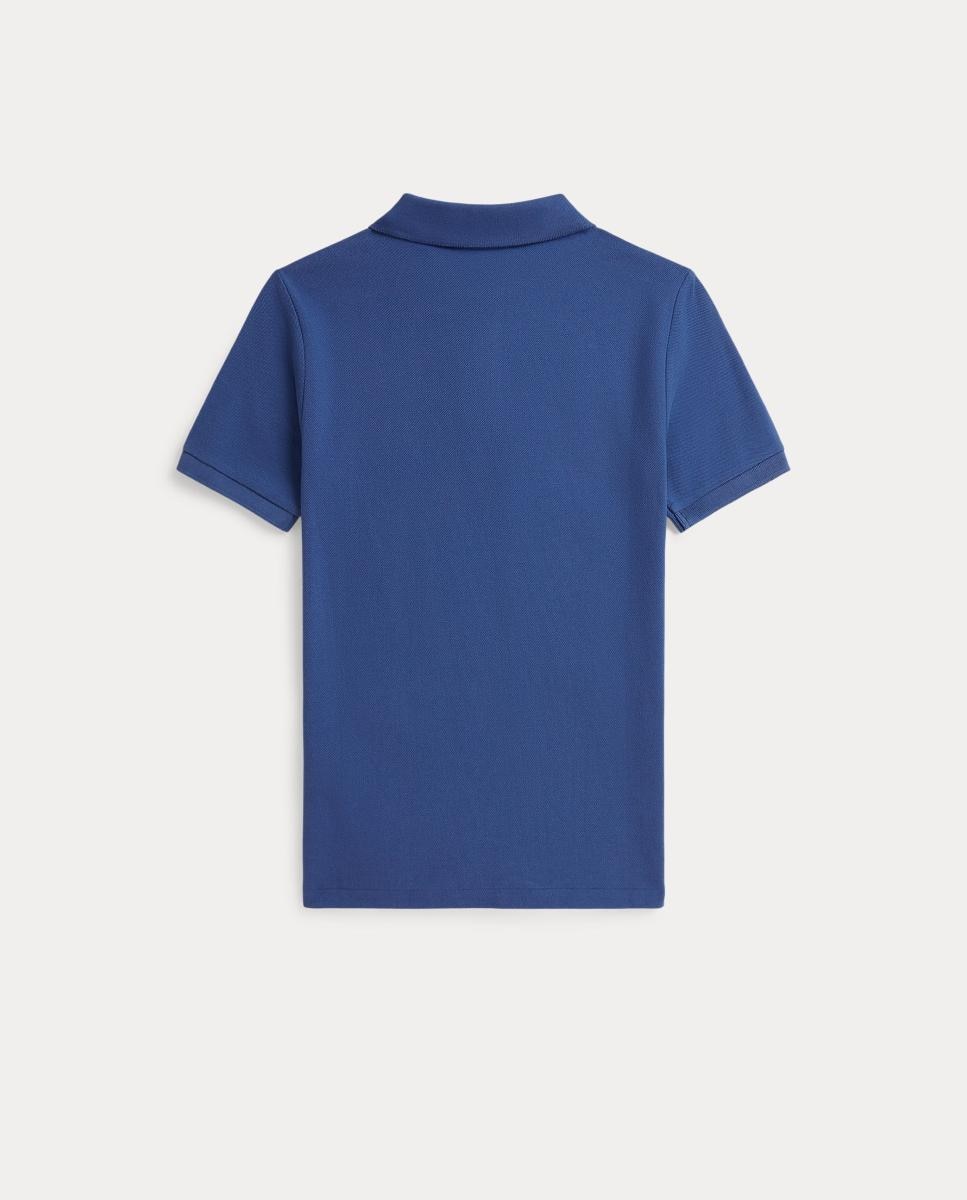 Polo Piqué de Algodão com Cavalo Bordado Azul-índigo-2