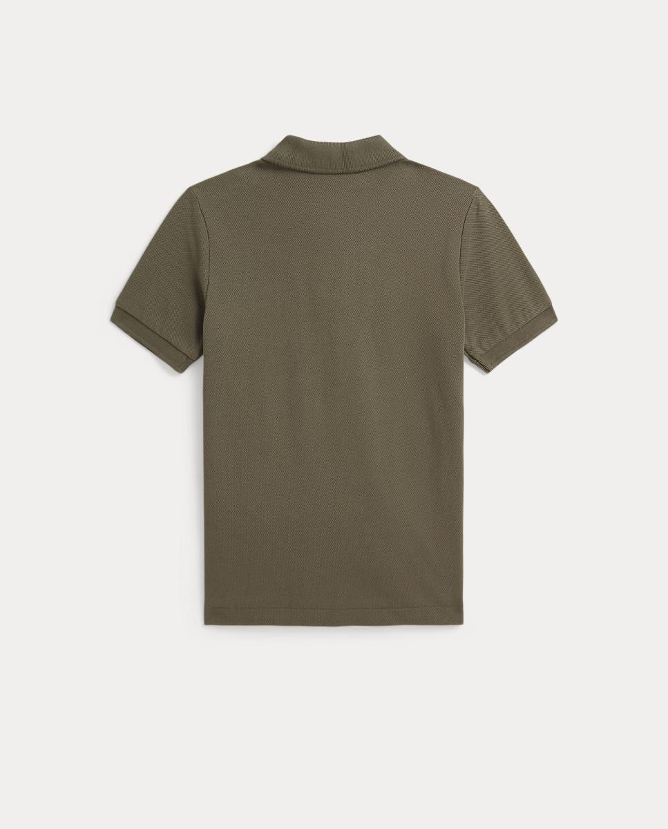 Polo de Algodão com Polo Bear Bordado no Peito Verde-militar-2