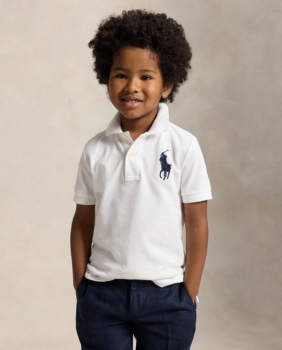 Polo Piqué de Algodão com Big Pony Branco-2