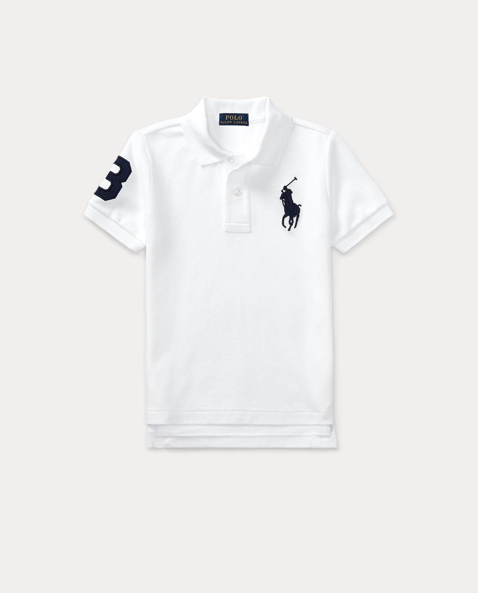 Polo Piqué de Algodão com Big Pony Branco-4