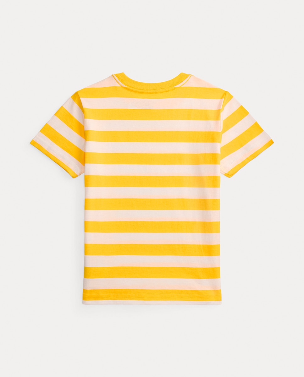 T-shirt de Algodão às Riscas Polo Ralph Lauren Branco/Amarelo-2
