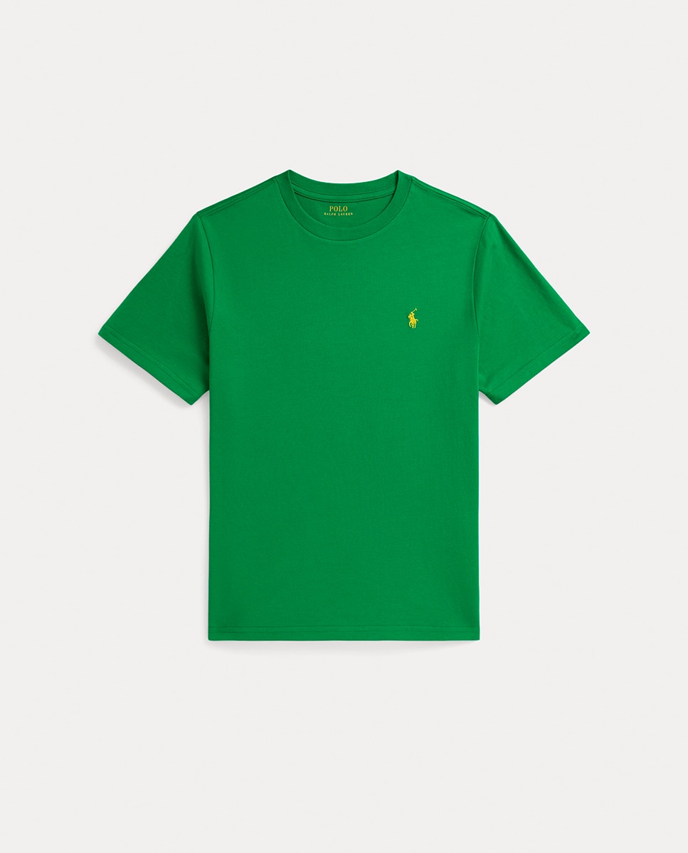T-shirt de Algodão com Gola Redonda Polo Ralph Lauren Erva-1