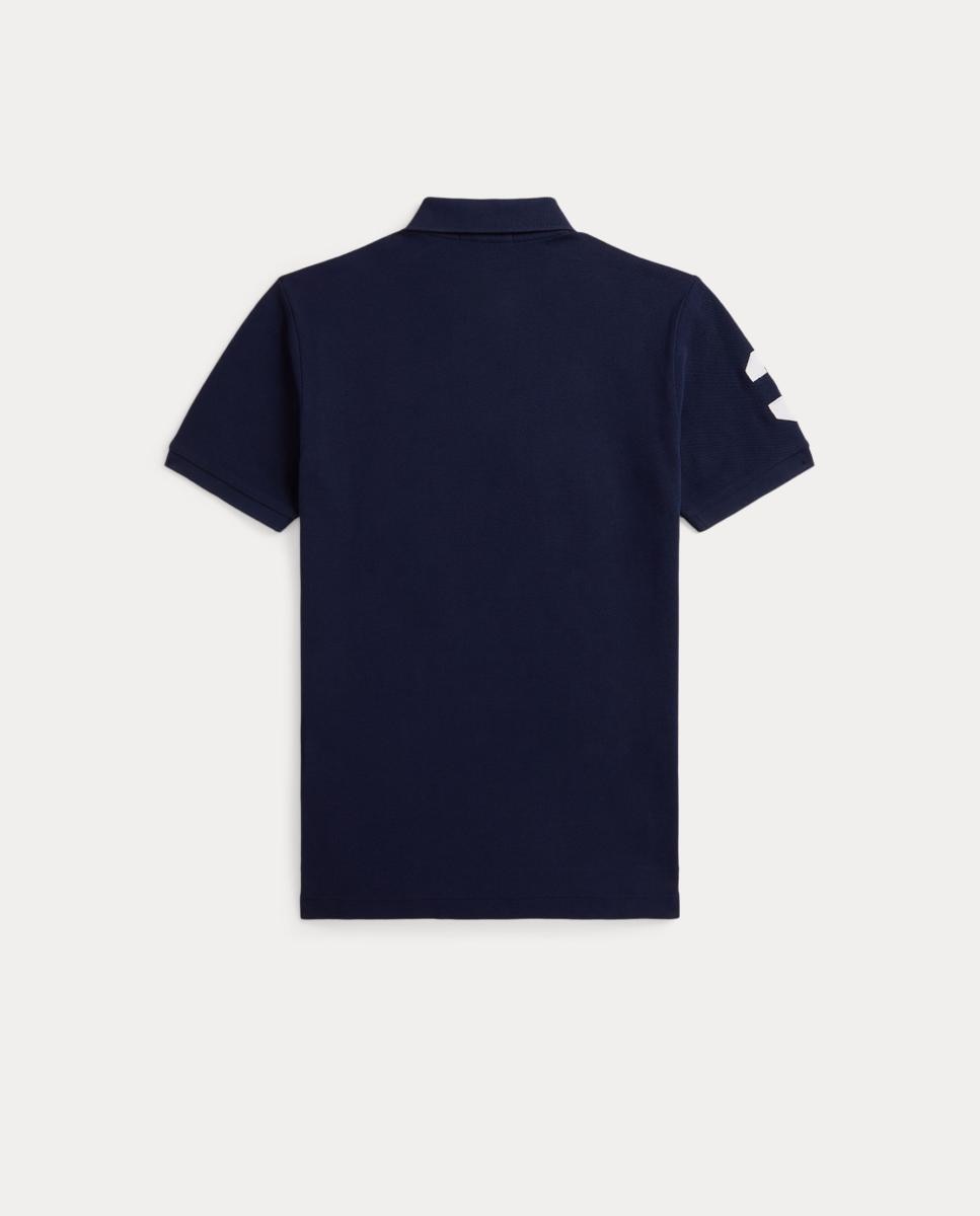 Polo de Algodão com Cavalo Triplo Azul-marinho-5