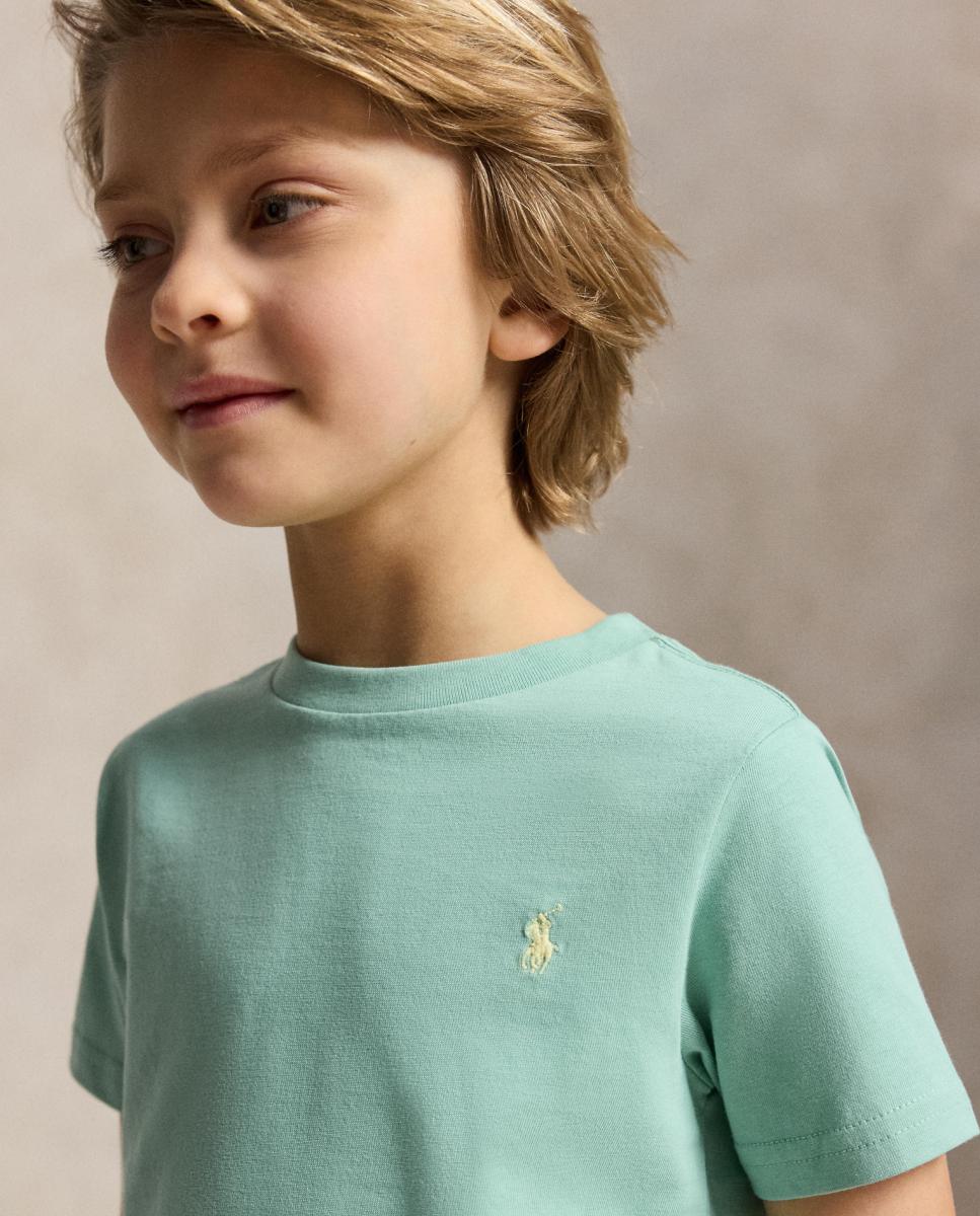 Camisola de Malha Jersey de Algodão Verde Água-3