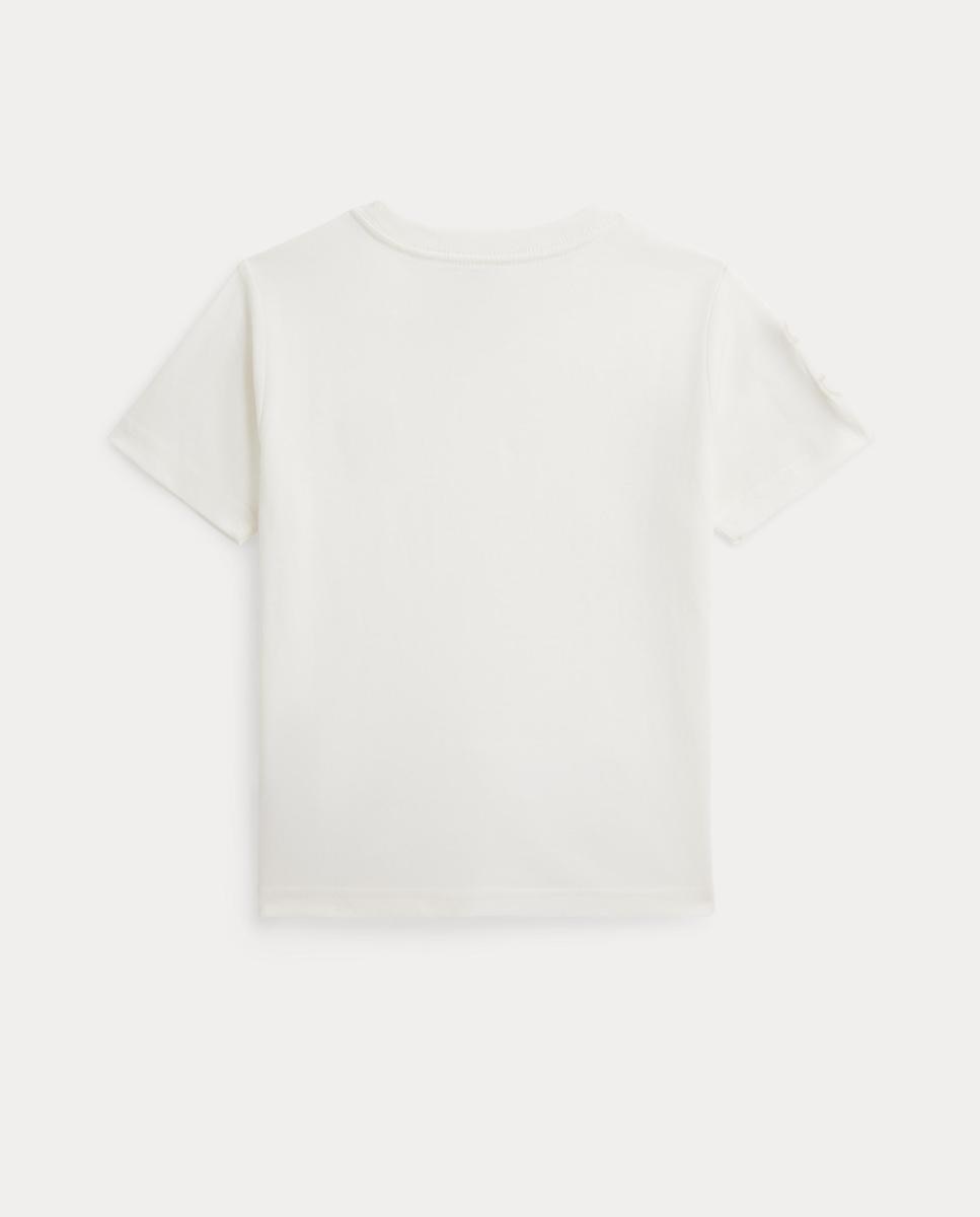 T-shirt Unissexo com Big Pony de Malha de Algodão Polo Ralph Lauren Branco-marfim-5
