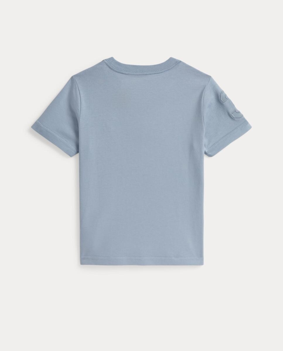 T-shirt Unissexo com Big Pony de Malha de Algodão Anil-2