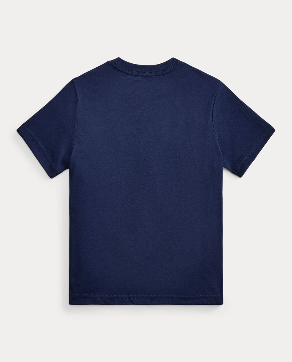 T-shirt com Polo Bear e em Algodão Azul-marinho-5
