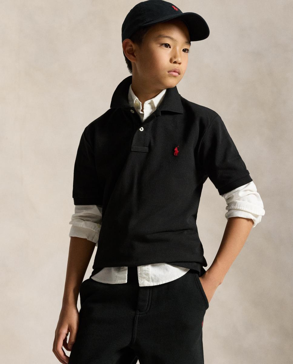 Polo de niño de piqué de algodón - Polo Ralph Lauren - Negro Negro-1