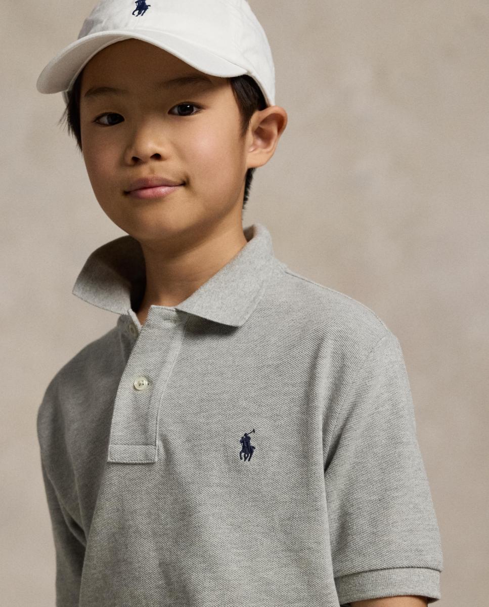 Polo de niño de piqué de algodón - Polo Ralph Lauren - Gris Gris-3