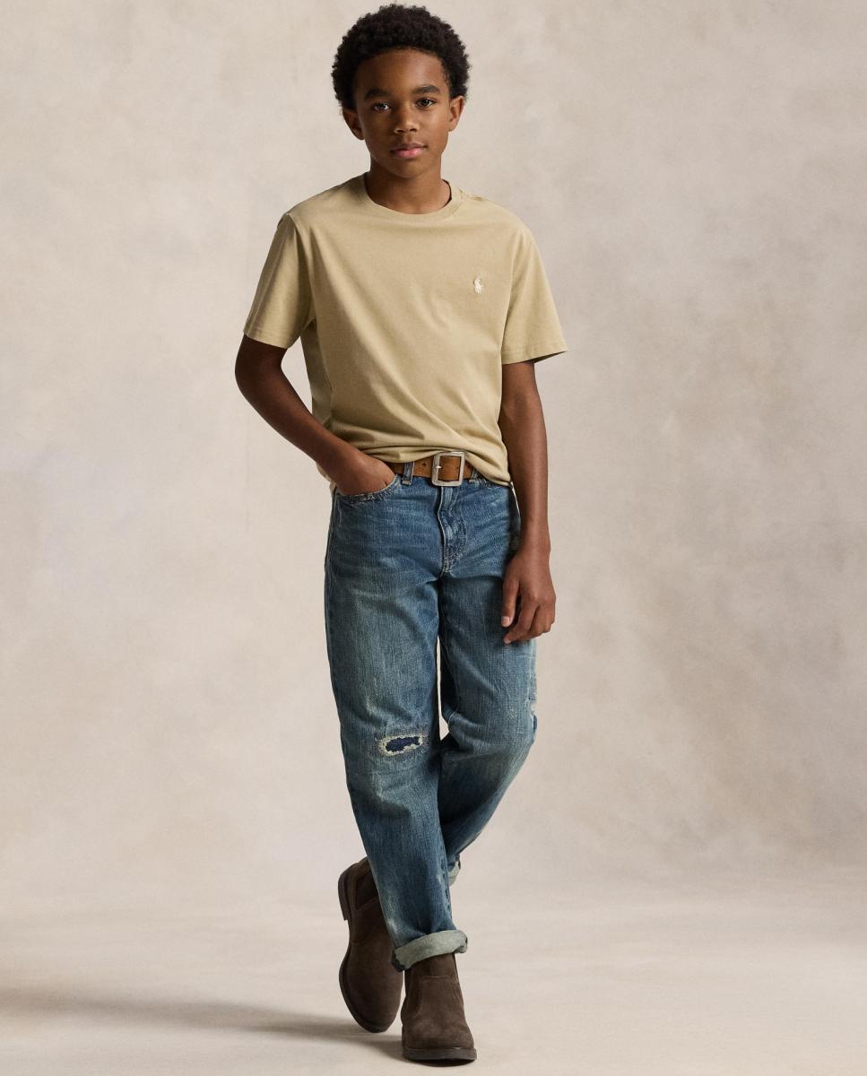 Camisola de Malha Jersey de Algodão Polo Ralph Lauren Bege-2