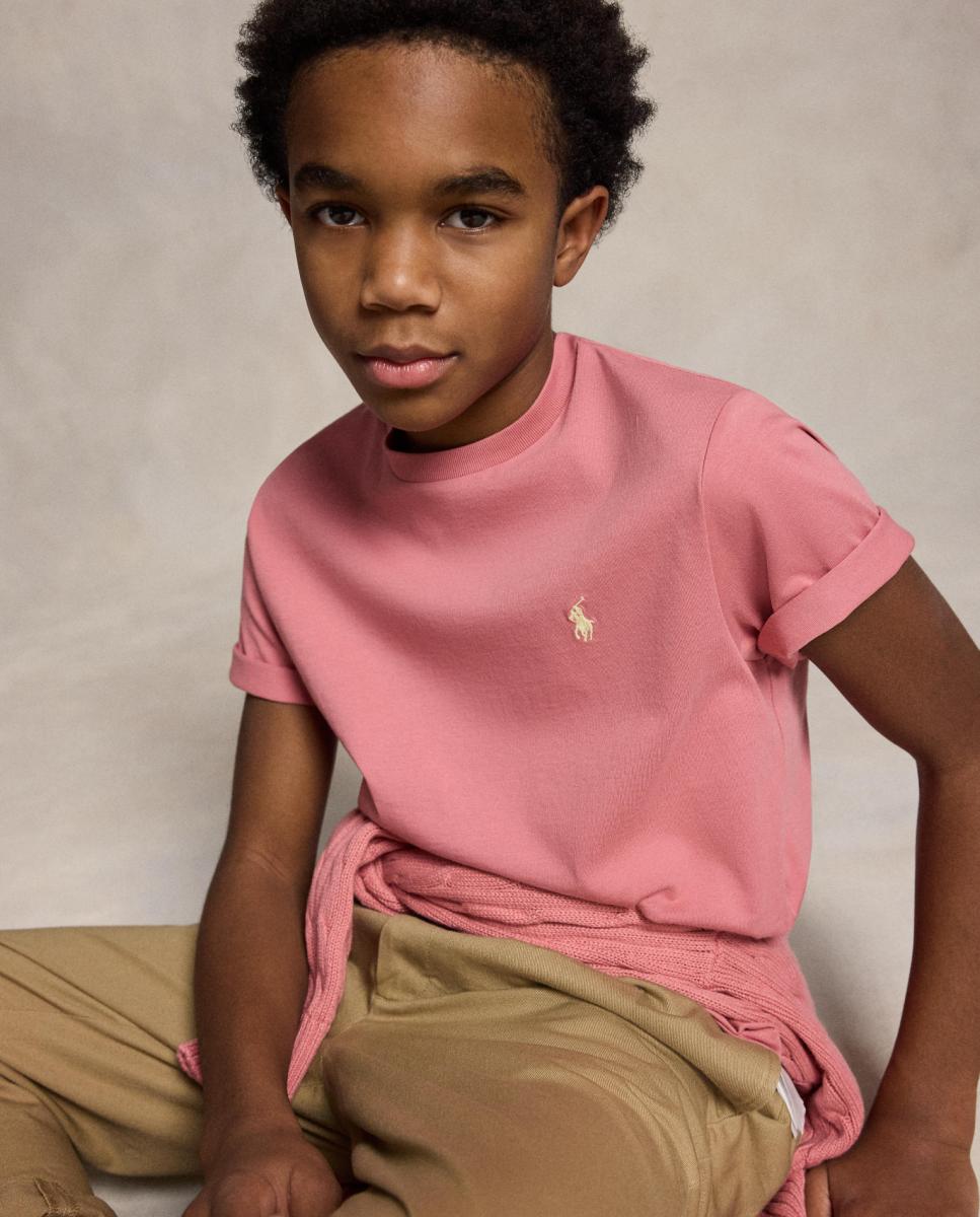 Camisola de Malha Jersey de Algodão Polo Ralph Lauren Rosa-3