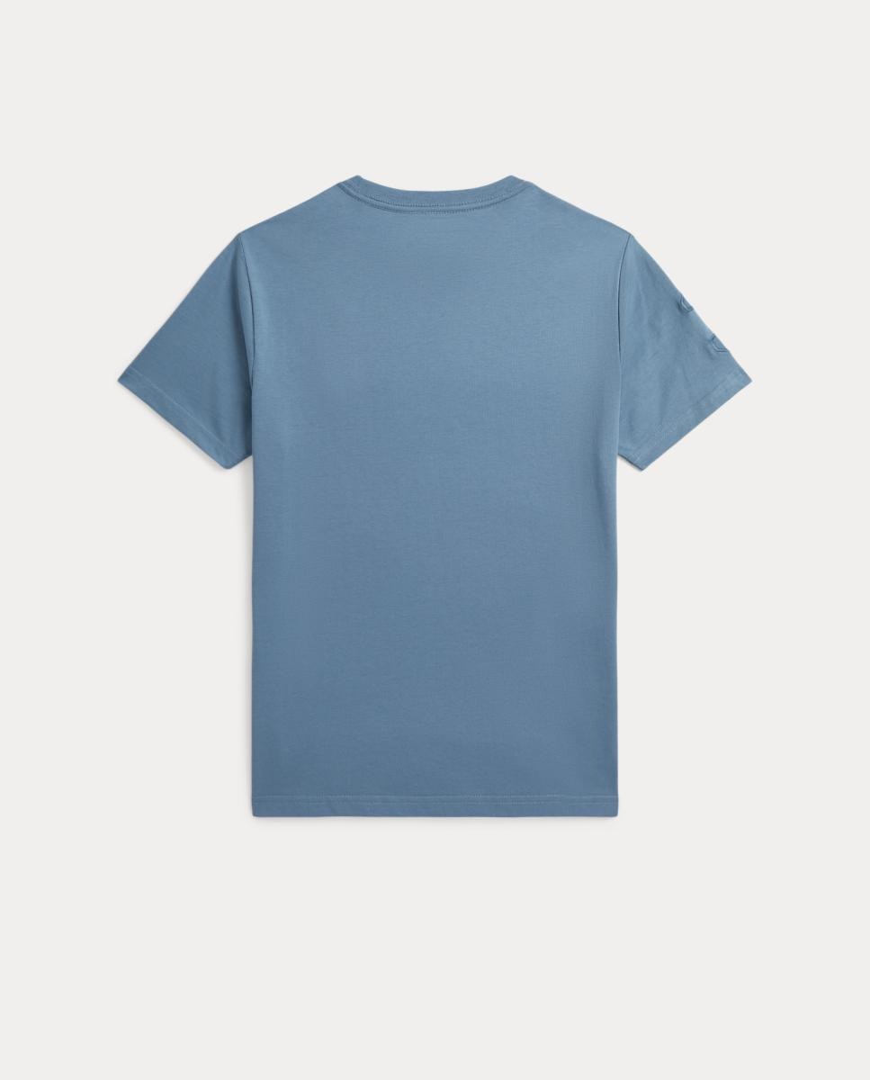T-shirt Unissexo com Big Pony de Malha de Algodão Polo Ralph Lauren Azul-índigo-2