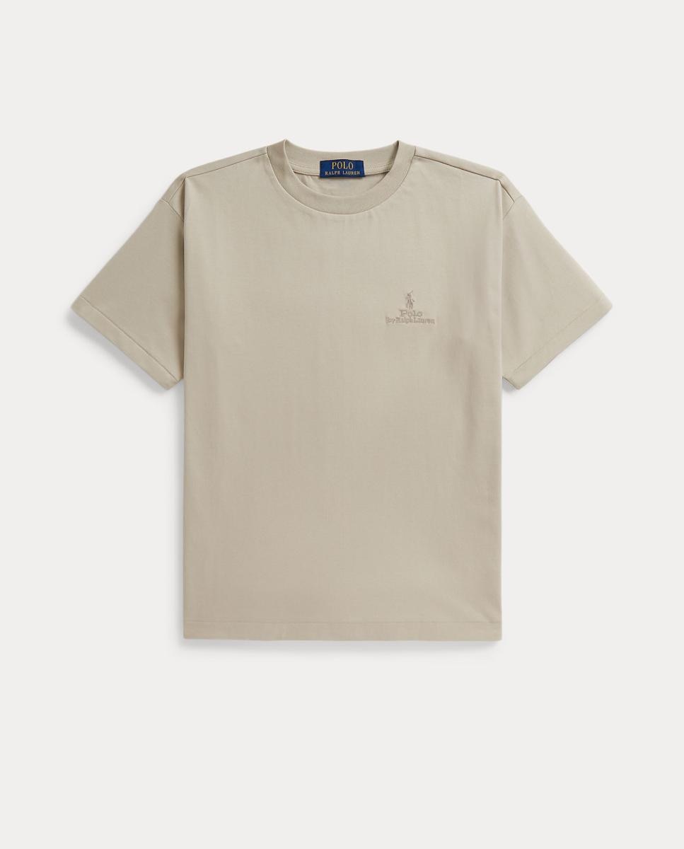 T-shirt Unissexo de Malha Jersey de Algodão com Logótipo Polo Ralph Lauren Natural-1