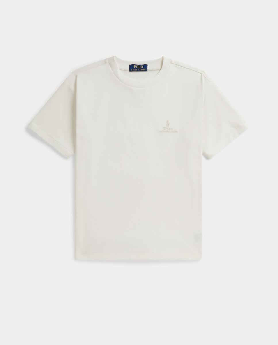 T-shirt Unissexo Largas em Algodão com Logótipo a Condizer Branco-marfim-4