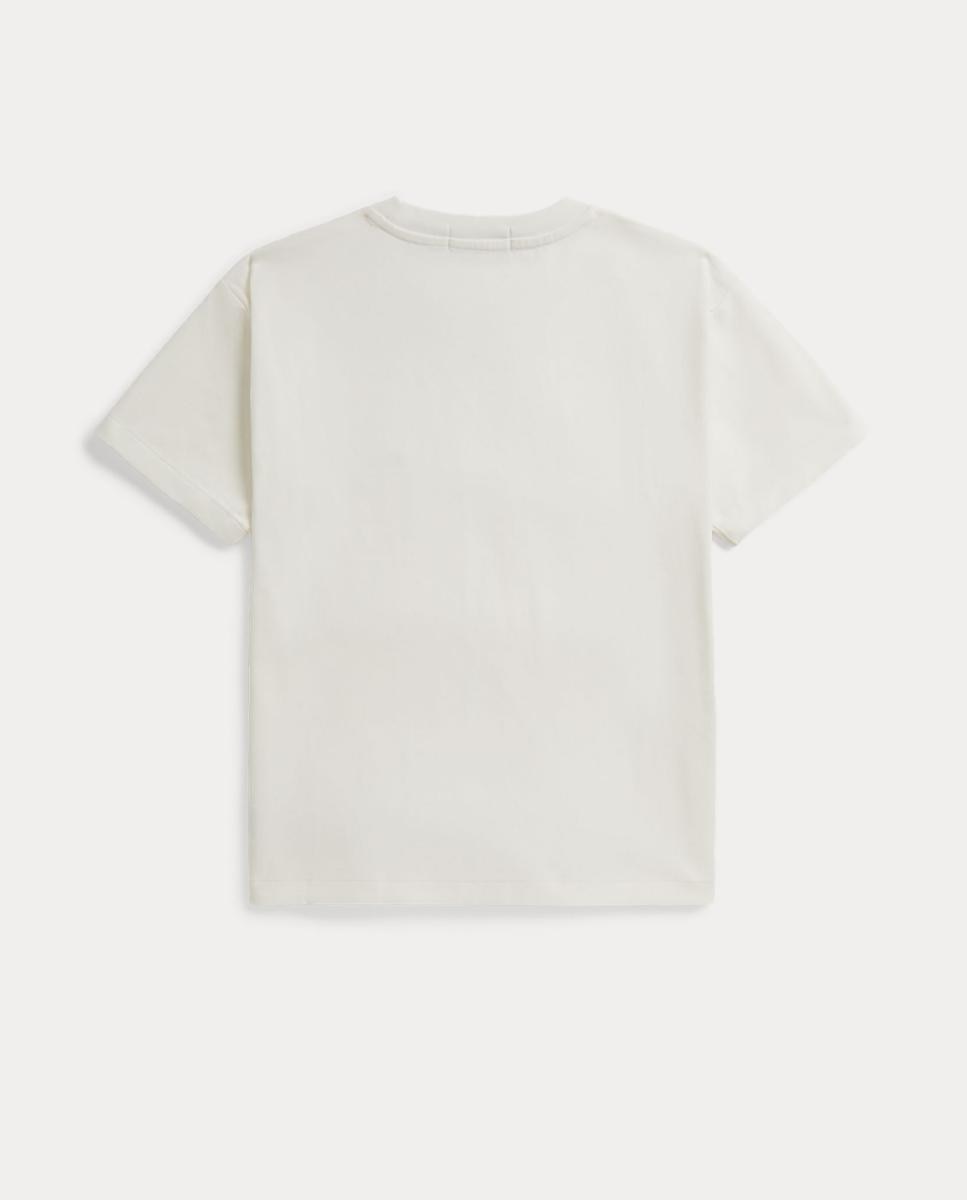 T-shirt Unissexo Largas em Algodão com Logótipo a Condizer Branco-marfim-5