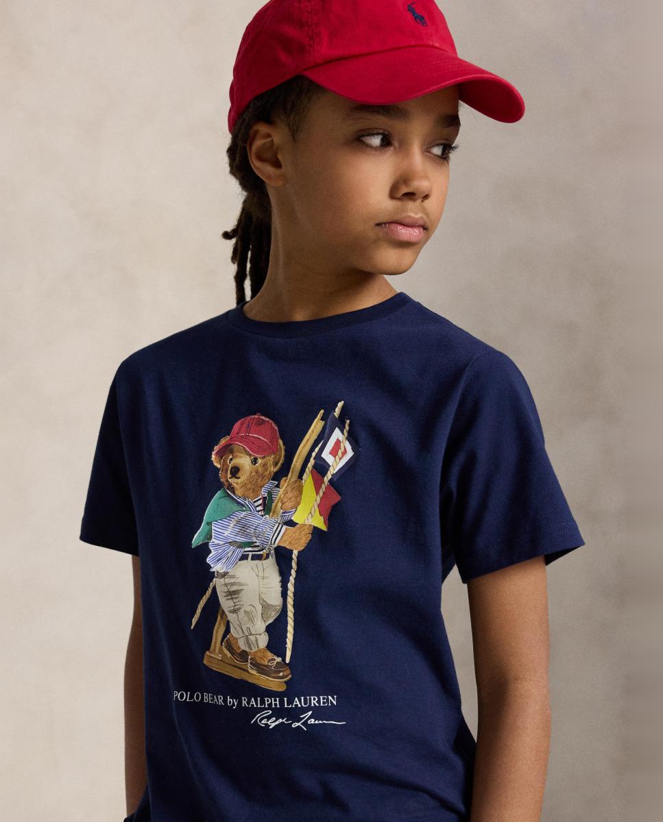 T-shirt com Polo Bear e em Algodão Polo Ralph Lauren Azul-marinho-2