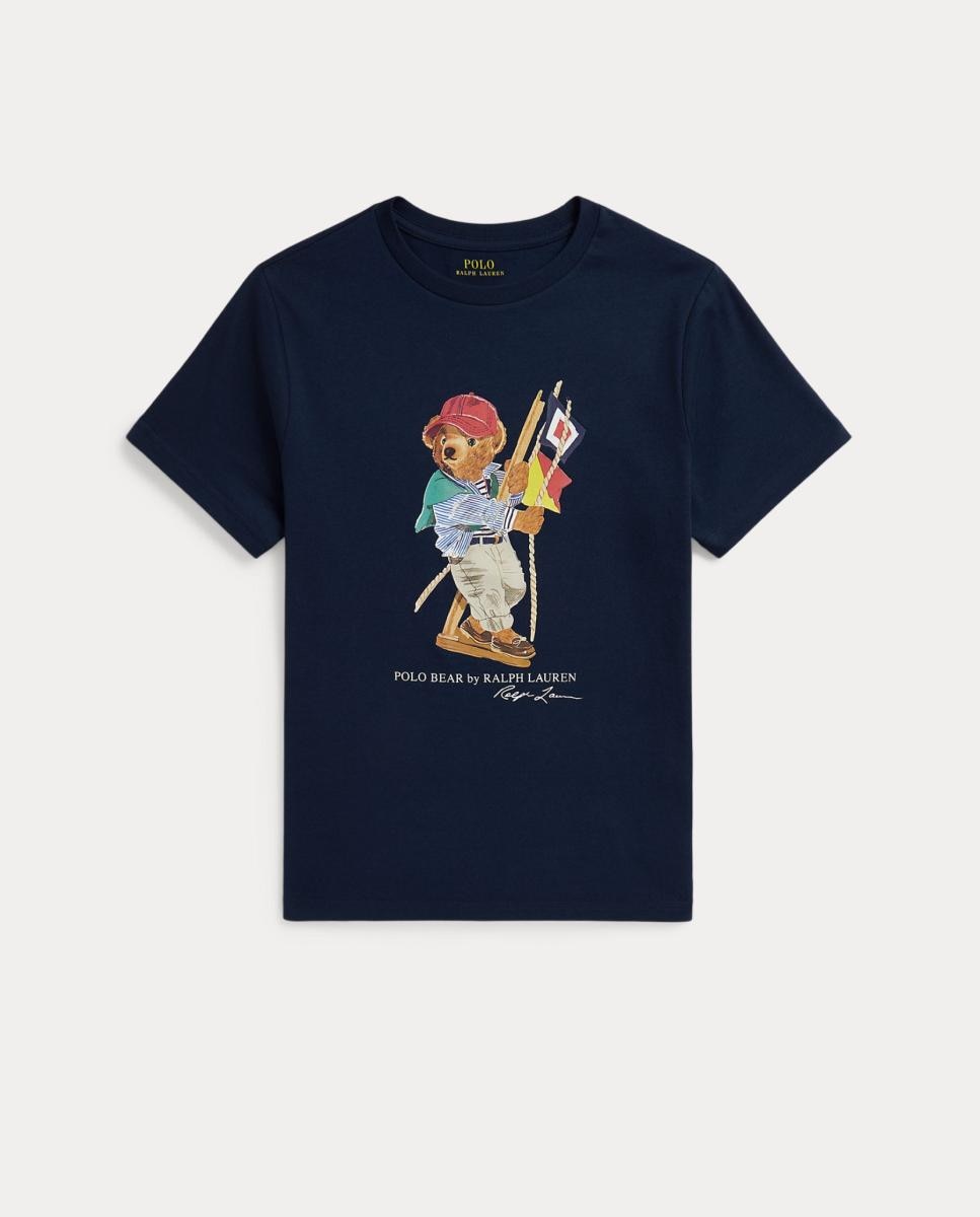 T-shirt com Polo Bear e em Algodão Polo Ralph Lauren Azul-marinho-4