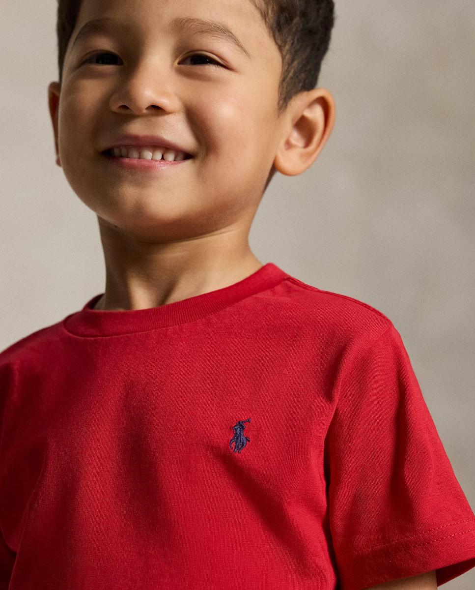 Camisola de Malha Jersey de Algodão Polo Ralph Lauren Vermelho-3