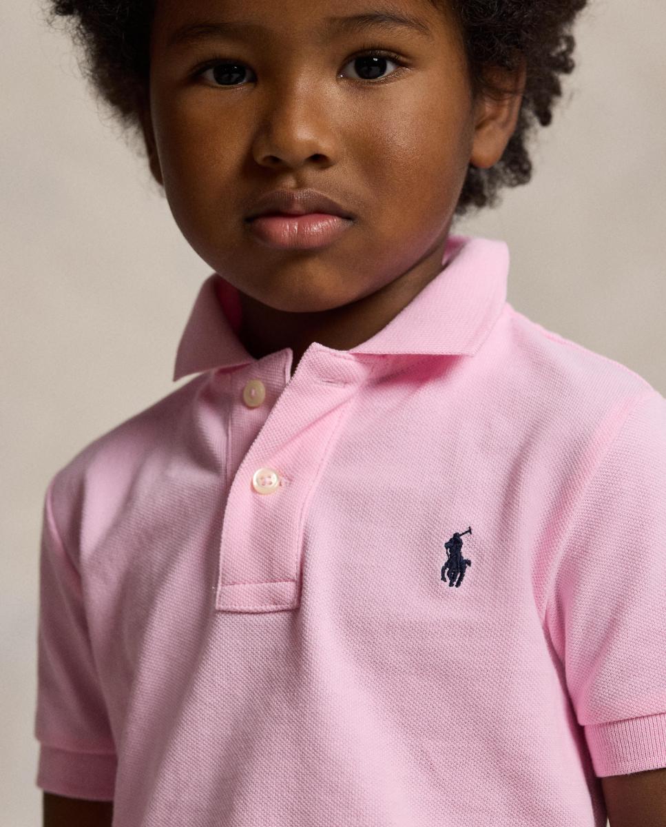 Polo de Piqué de Algodão Polo Ralph Lauren Rosa-claro-3