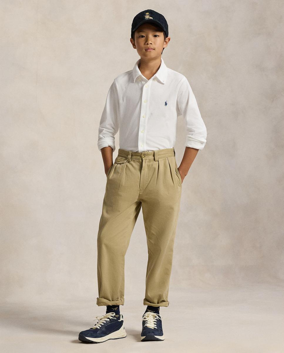 Camisa de Piqué de Algodão Ultraligeiro Branco-1