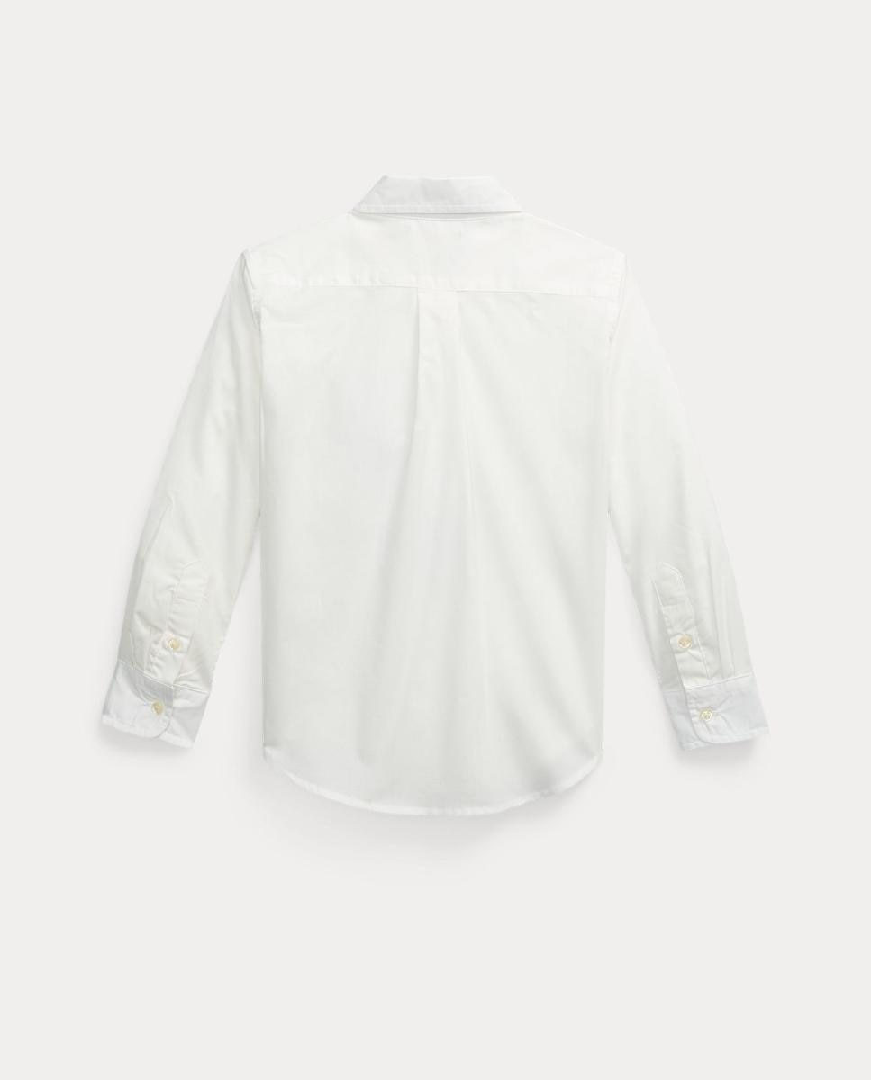 Camisa em Popelina com Cavalo Bordado Polo Ralph Lauren Branco-2