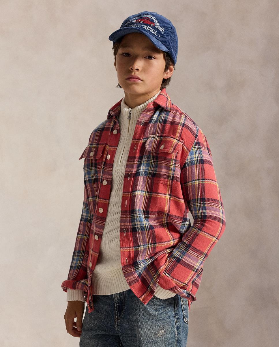Camisa de niño de franela con cuadros - Polo Ralph Lauren - Rojo Rojo-1