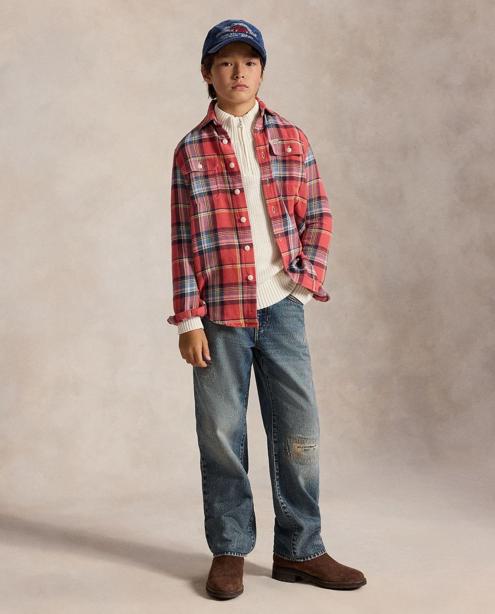 Camisa de niño de franela con cuadros - Polo Ralph Lauren - Rojo Rojo-3
