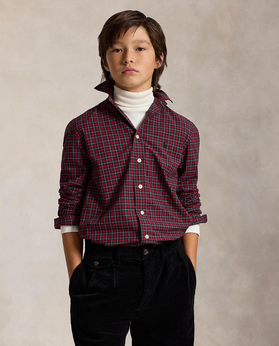 Camisa de niño de algodón de cuadros - Polo Ralph Lauren - Granate Granate-1