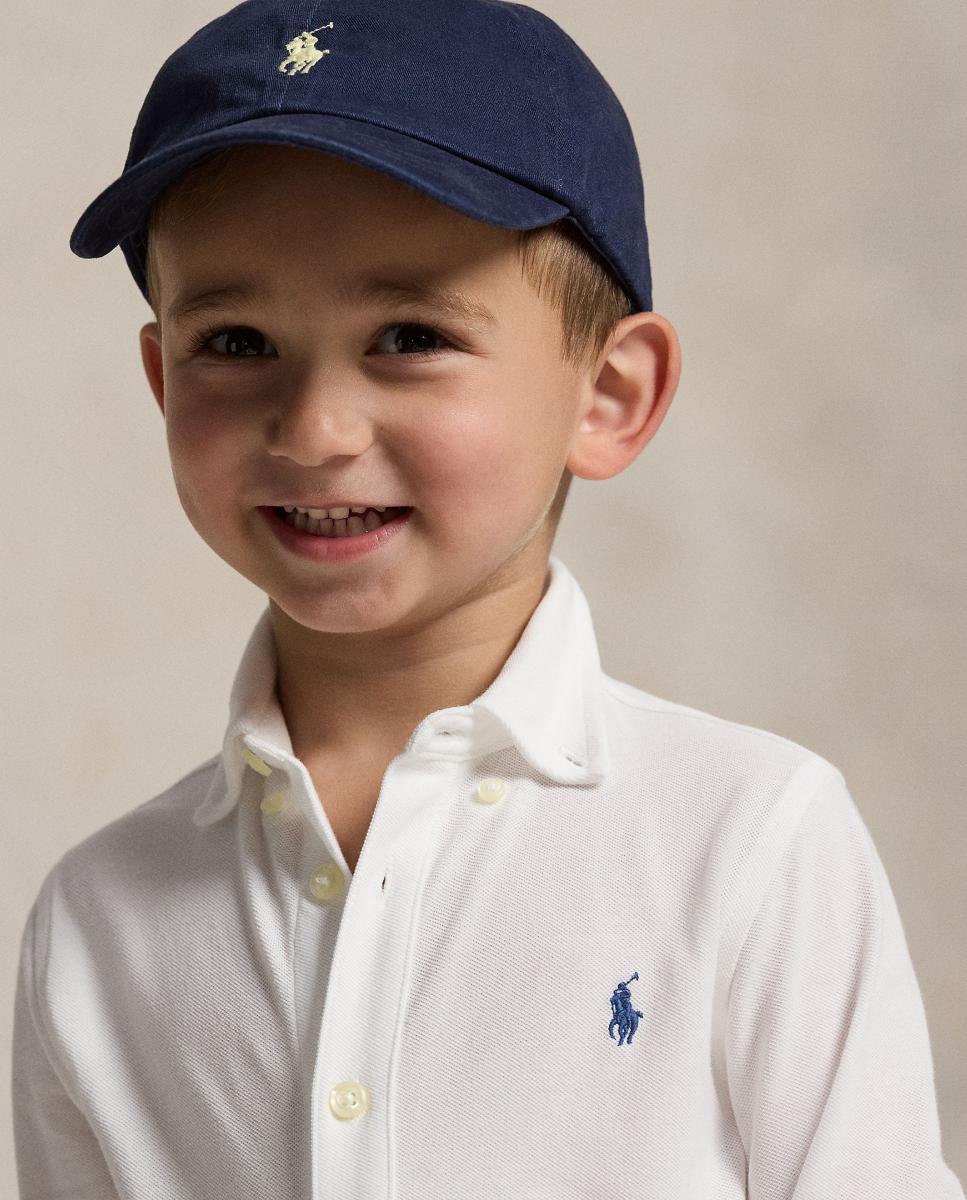 Camisa de Piqué de Algodão Ultraligeiro Polo Ralph Lauren Branco-3