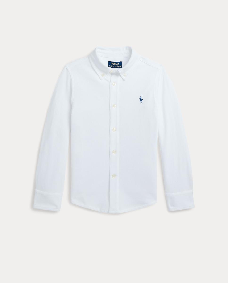 Camisa de Piqué de Algodão Ultraligeiro Polo Ralph Lauren Branco-4