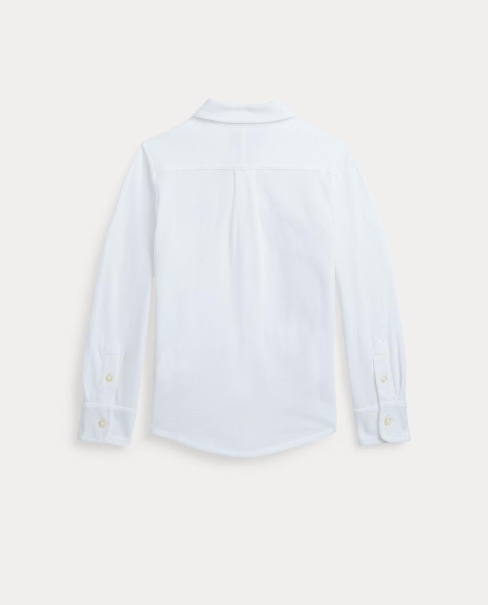 Camisa de Piqué de Algodão Ultraligeiro Polo Ralph Lauren Branco-5