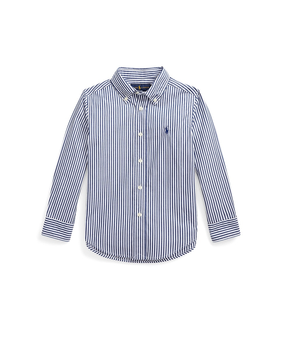 Imagem 0 de Camisa de popelina azul-marinho com logótipo