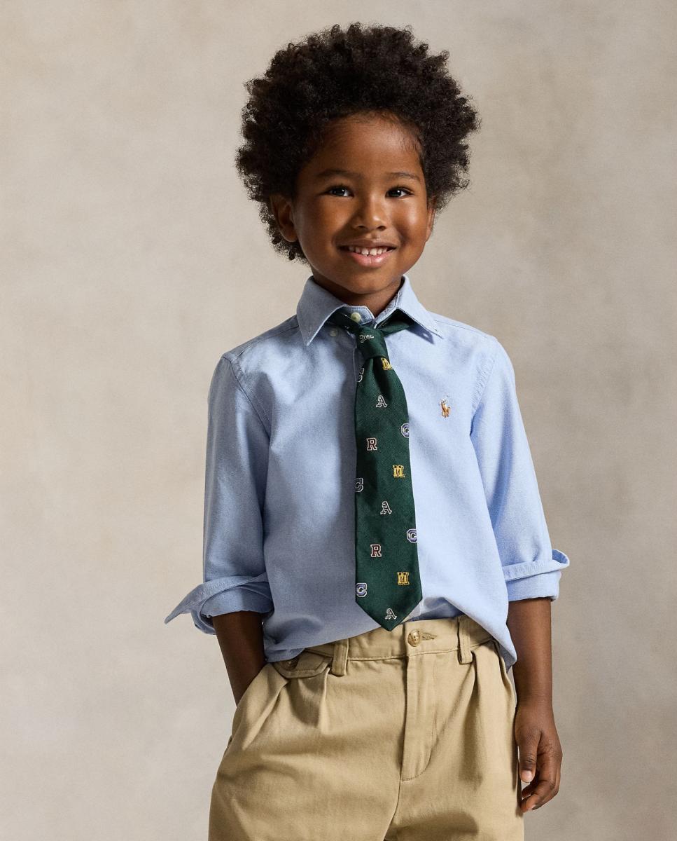 Camisa Oxford de Algodão Azul-claro-1