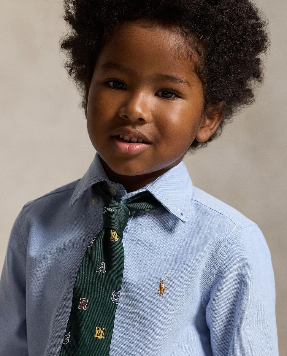 Camisa Oxford de Algodão Azul-claro-3