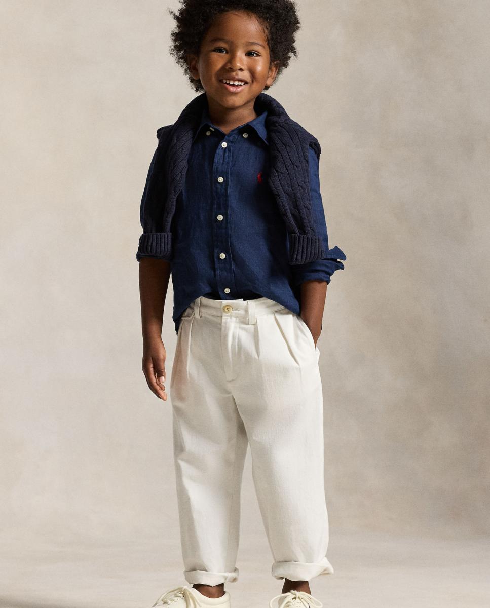 Camisa de Linho com Cavalo Polo Ralph Lauren Azul-marinho-3